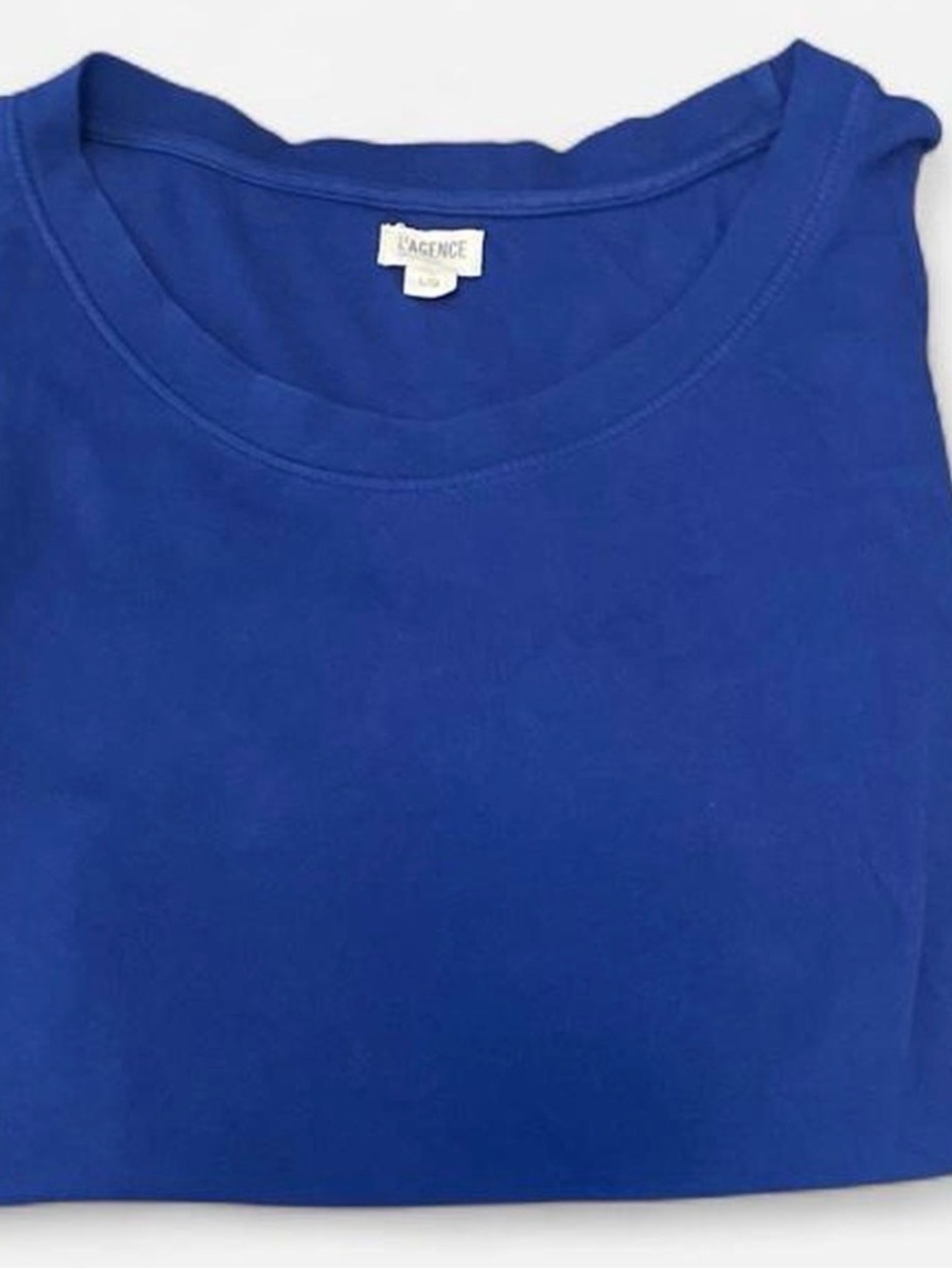 L'AGENCE Royal Blue Crewneck Short Sleeve Tee